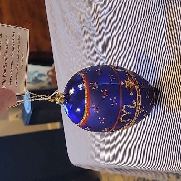 Fabrege Style Christmas Ornament, Handblown/painted,glitter,NWT - Picture 2 of 8